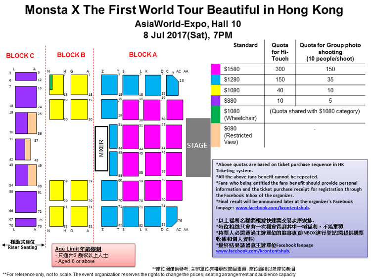 MONSTA X 香港座席表