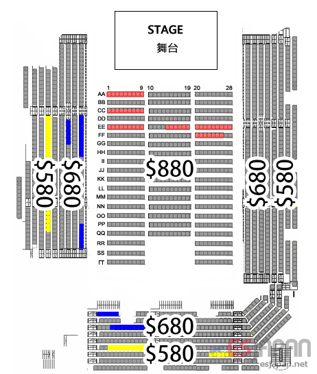 ゆず香港座席表