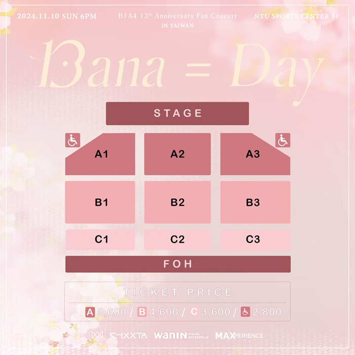 B1A4台湾座席表